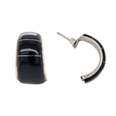 Estate: Sterling Silver Earrings with Onyx Inlay